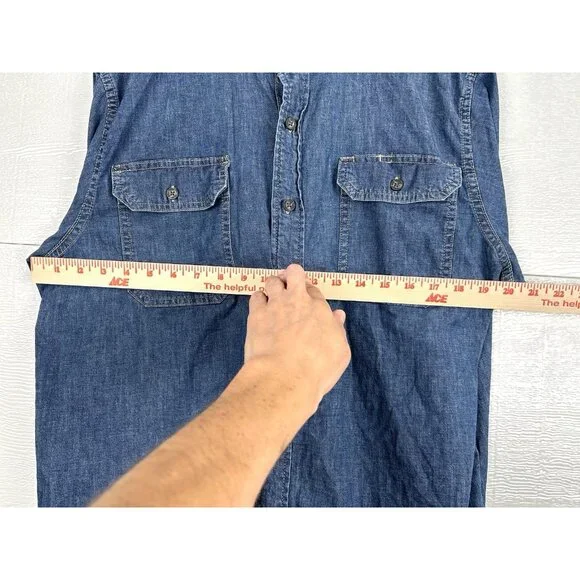 Wrangler Denim Shirt Adult Large Blue Denim - Picture 10 of 16